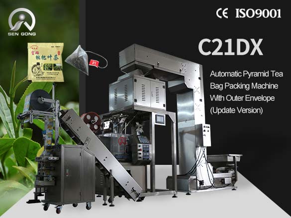 C21DX Automatic Pyramid Tea Bag Packing Machine with Outer Envelope