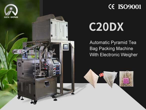 C20DX Automatic Pyramid Tea Bag Packaging Machine with 4 Head Weighs